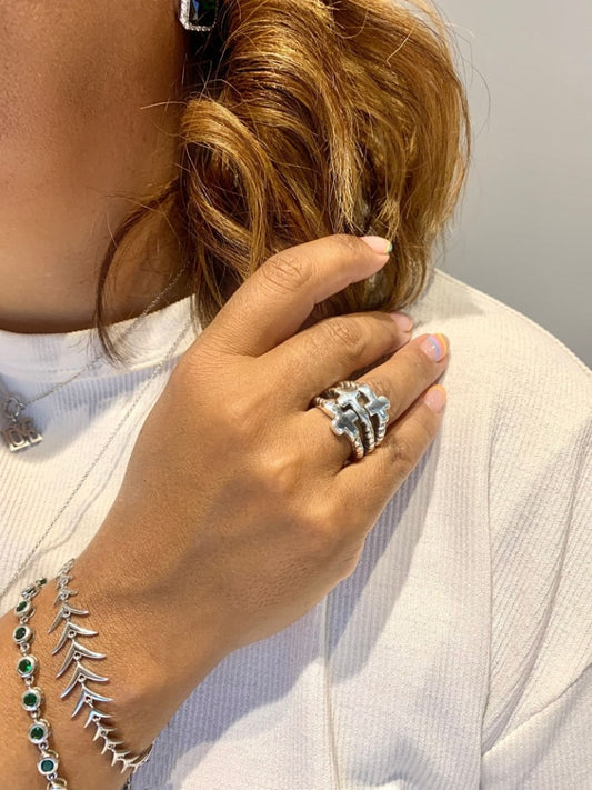 Anillo Tres Cruces Plata
