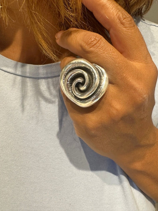 Anillo Rosa Maxi Plata