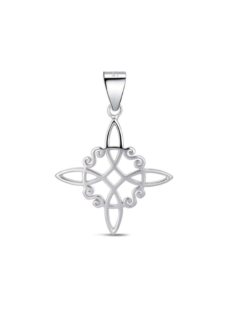 Colgante Nudo de Bruja Plata 30 mm