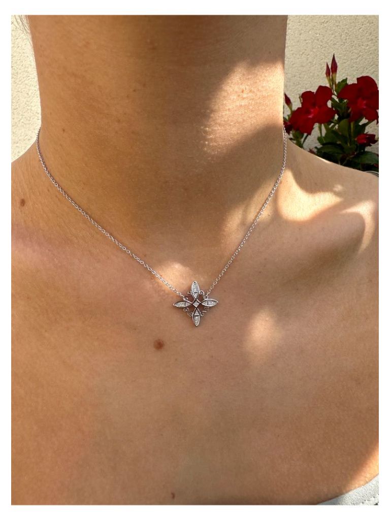 Collar Nudo de Bruja Circonitas Plata