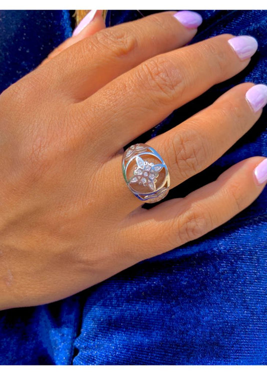 Anillo Nudo de Bruja Circonitas