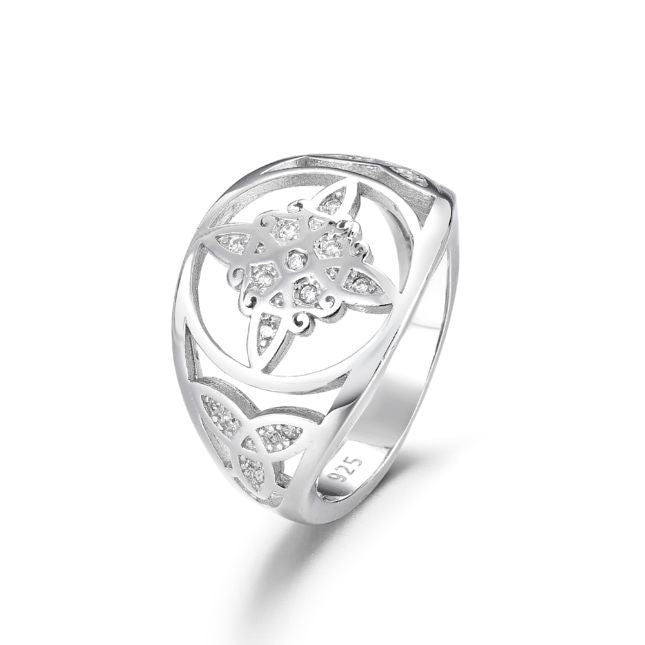 Anillo Nudo de Bruja Circonitas