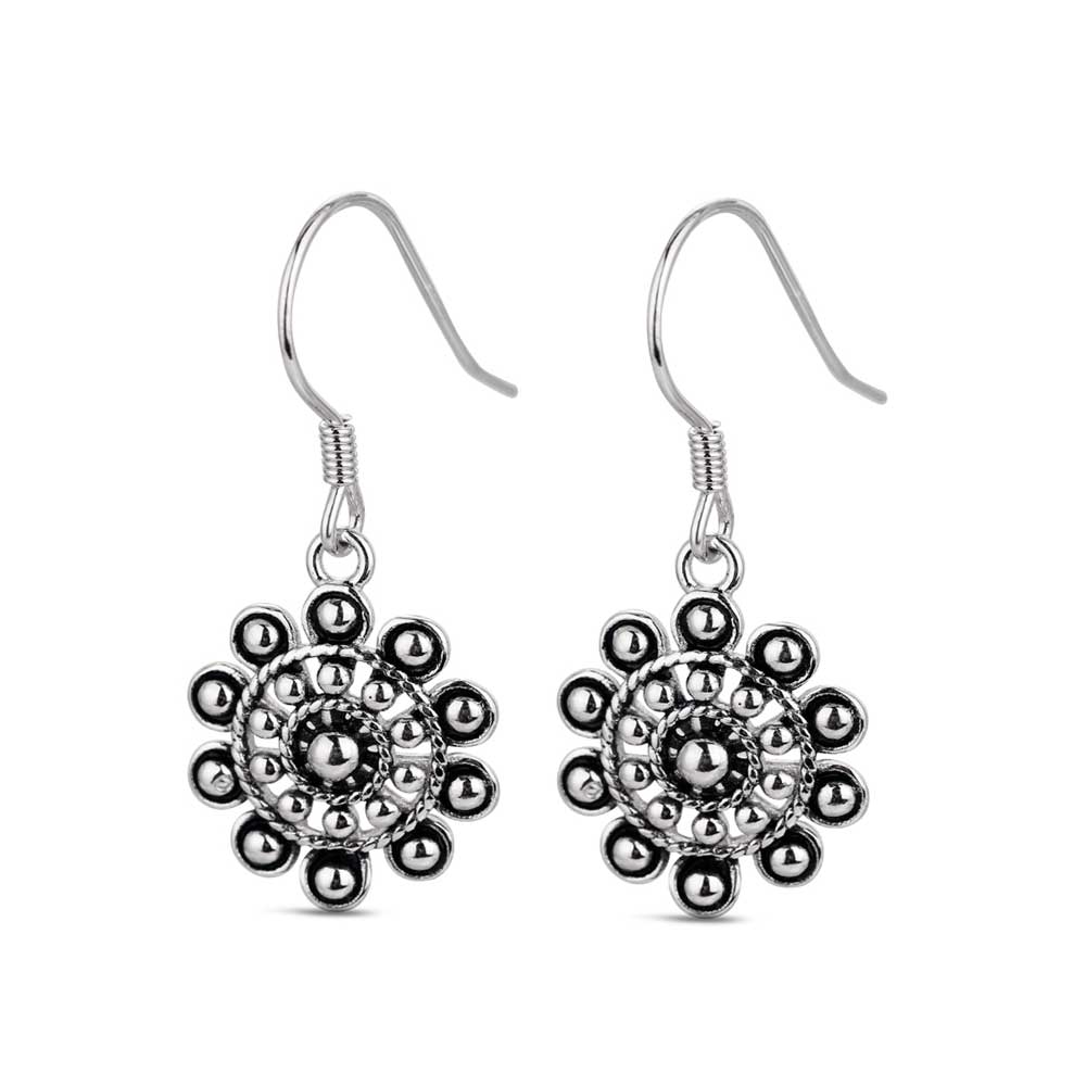 Pendientes Botón Charro Plata