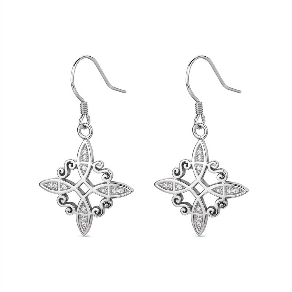 Pendientes Nudo de Bruja Plata