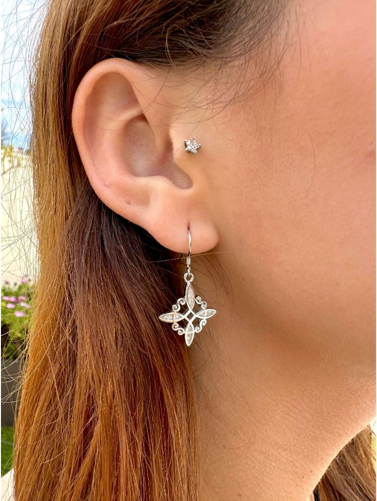 Pendientes Nudo de Bruja Plata