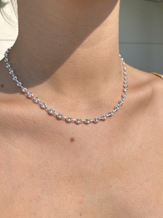 Collar Calabrote Plata 6x42 cm