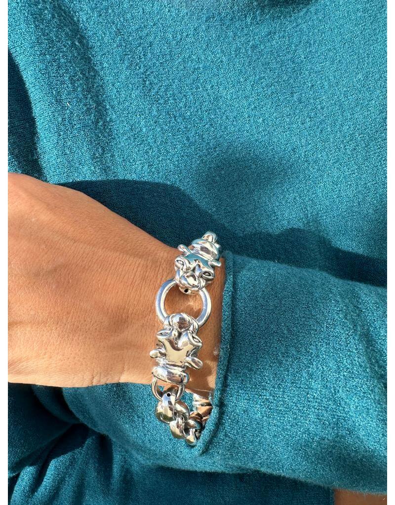Pulsera Pantera con Rolo Plata