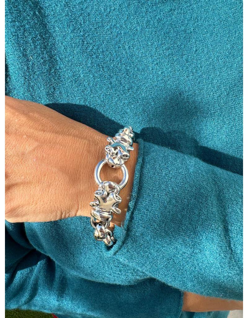 Pulsera Pantera con Rolo Plata