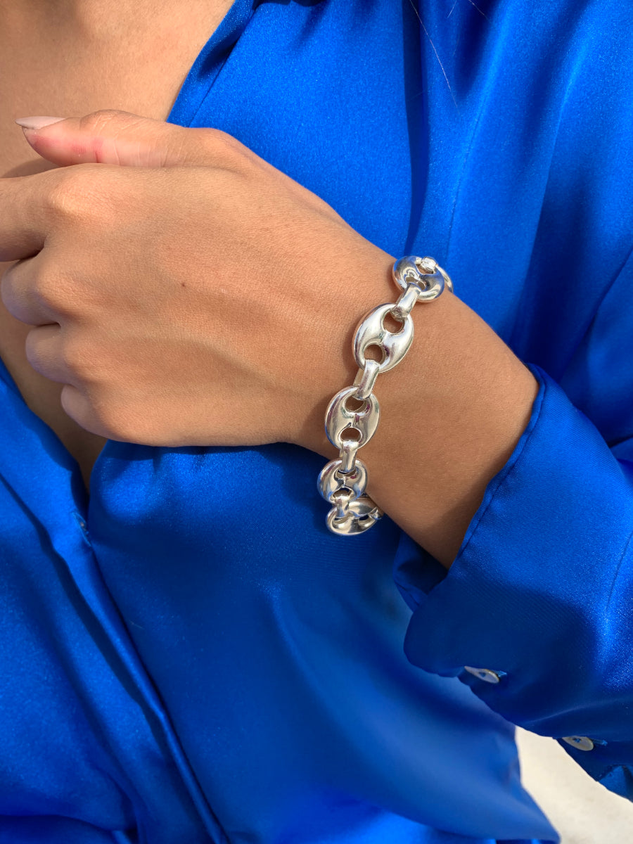 Pulsera Calabrote 11mm Plata