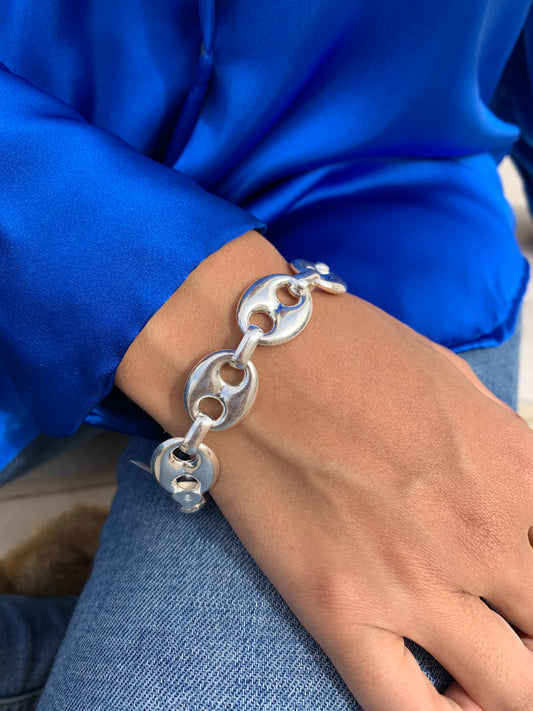 Pulsera Calabrote 11mm Plata