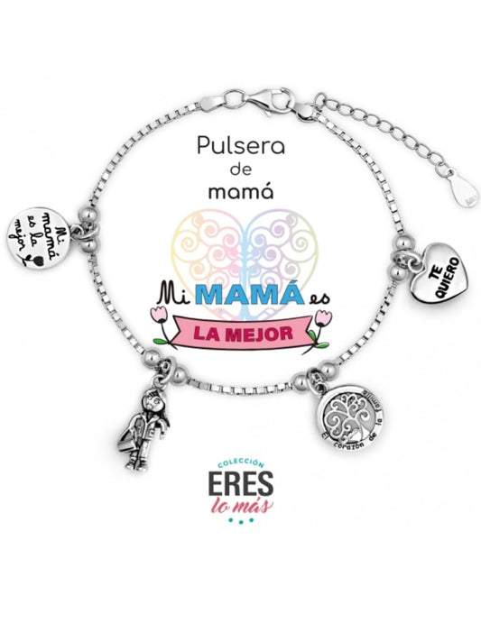 Pulsera Familia Mama Plata