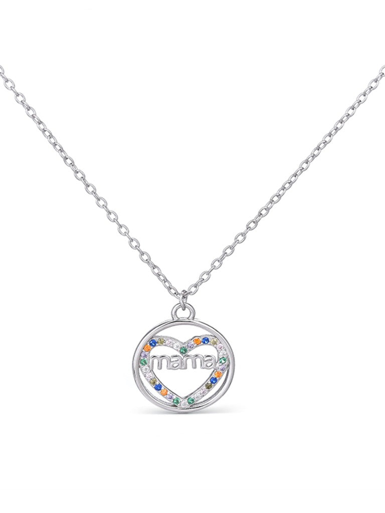 Collar Mamá Corazón Plata