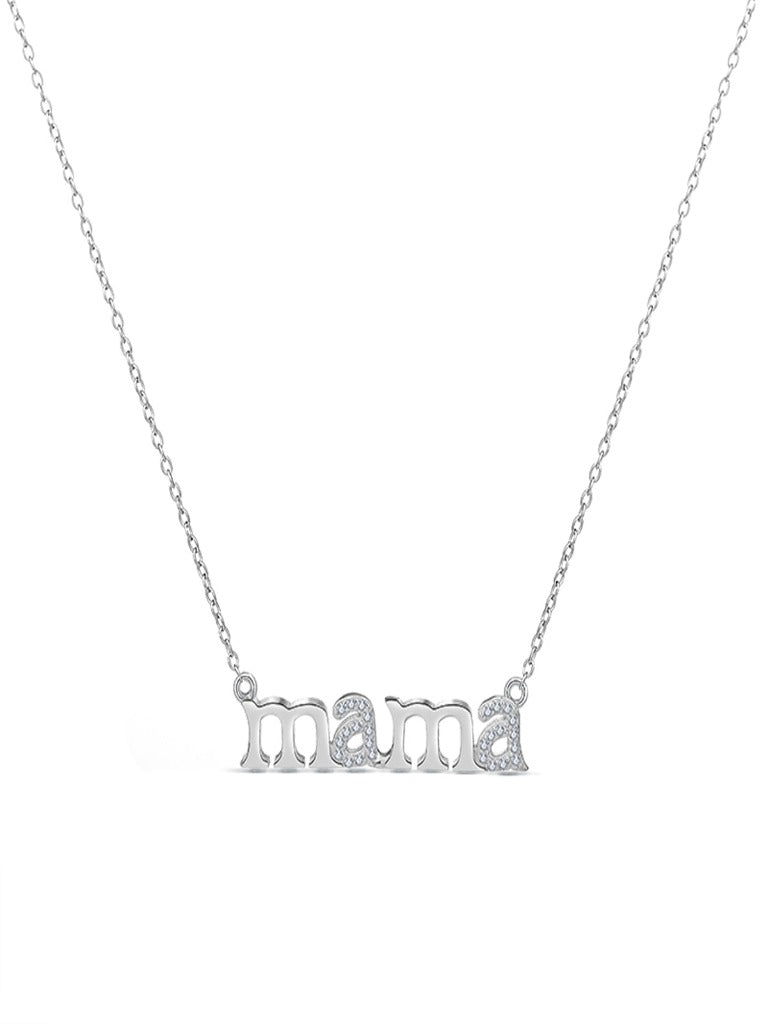 Collar Mamá con Circonitas Plata