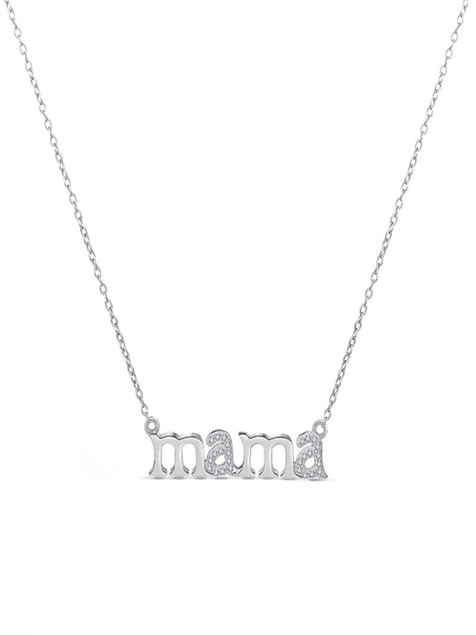 Collar Mamá con Circonitas Plata