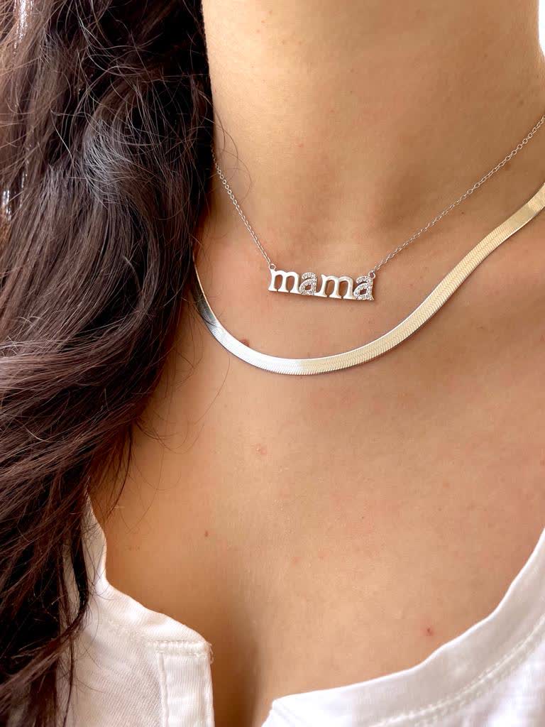 Collar Mamá con Circonitas Plata