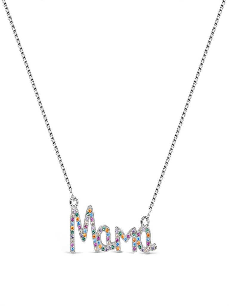 Colgante Mamá Multicolor Plata