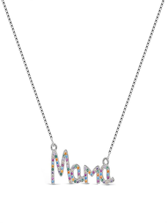 Colgante Mamá Multicolor Plata
