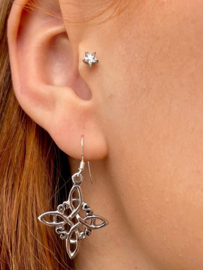 Pendientes Nudo de Bruja Plata