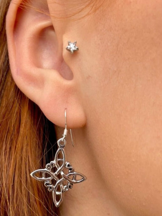 Pendientes Nudo de Bruja Plata