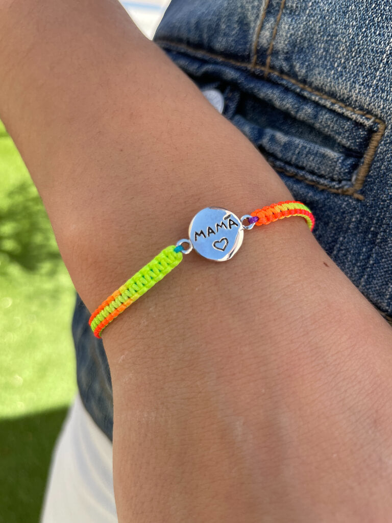 Pulsera Hilo Multicolor Mamá Plata