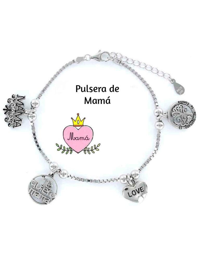 Pulsera Familia Mamá Plata