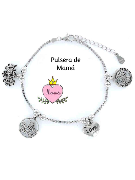 Pulsera Familia  Mamá Plata