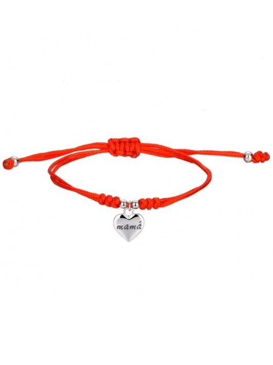 Pulsera Hilo Rojo Mamá Plata
