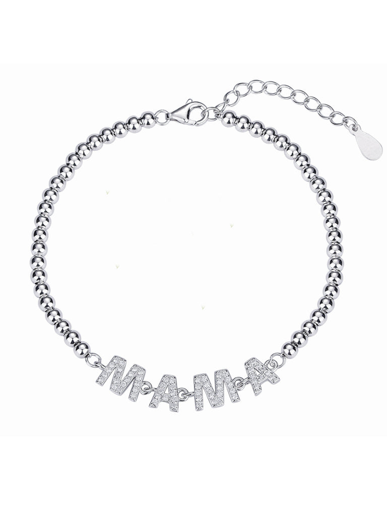Pulsera Mamá Bolitas Plata