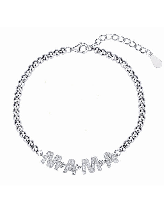 Pulsera Mamá Bolitas Plata