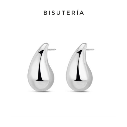 Pendientes Gota Latón Rodiado