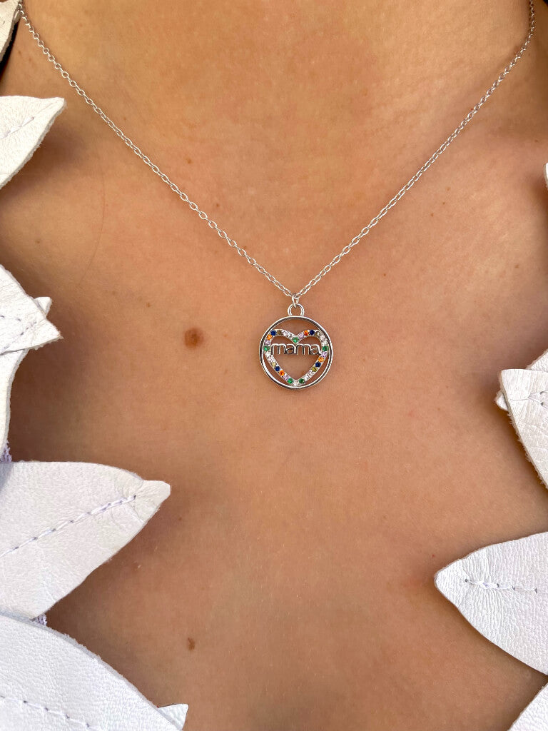 Collar Mamá Corazón Plata